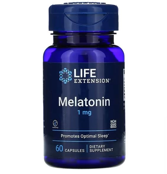 Melatonina 1mg, 60 Cápsulas, Life Extension
